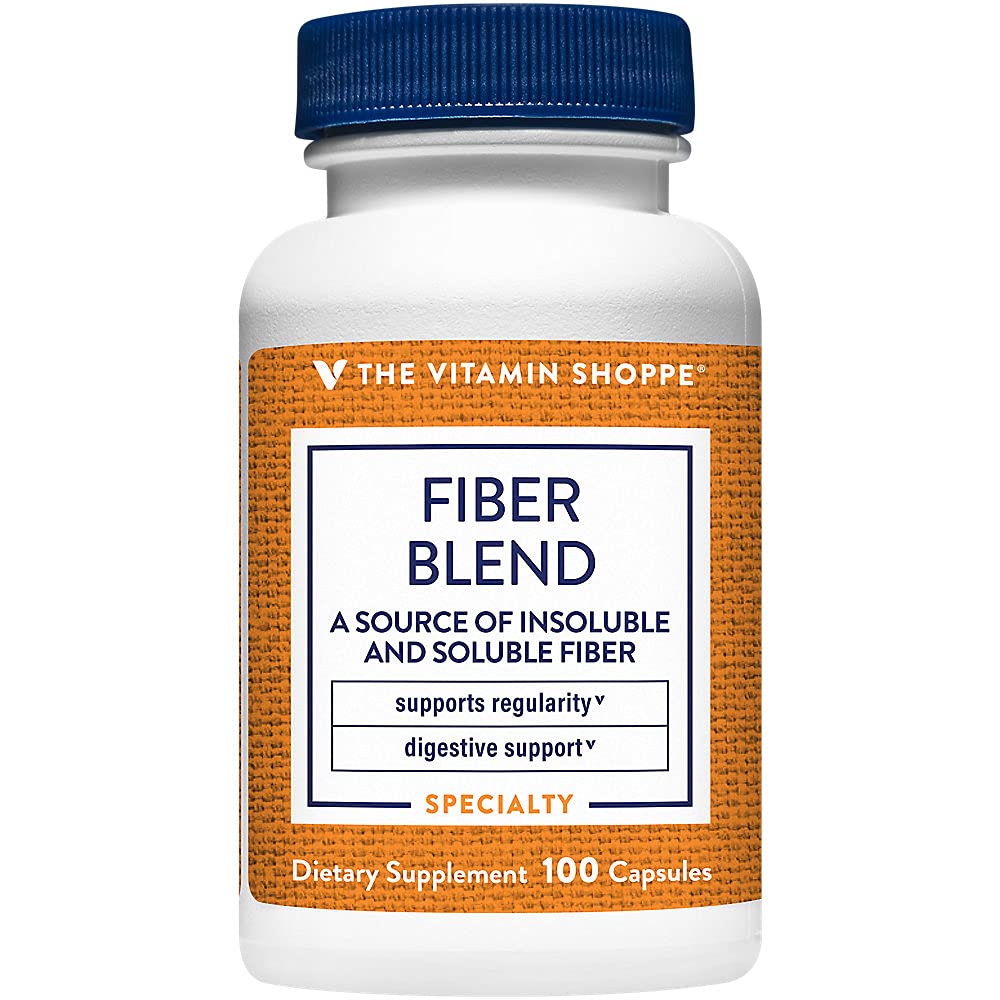 Die Vitamin Shoppe Fiber Blend, Eine natürliche Quelle von unlöslichen und löslichen Faser, unterstützt Verdauungsgesundheit & Regelmäßigkeit (100 Kapseln)