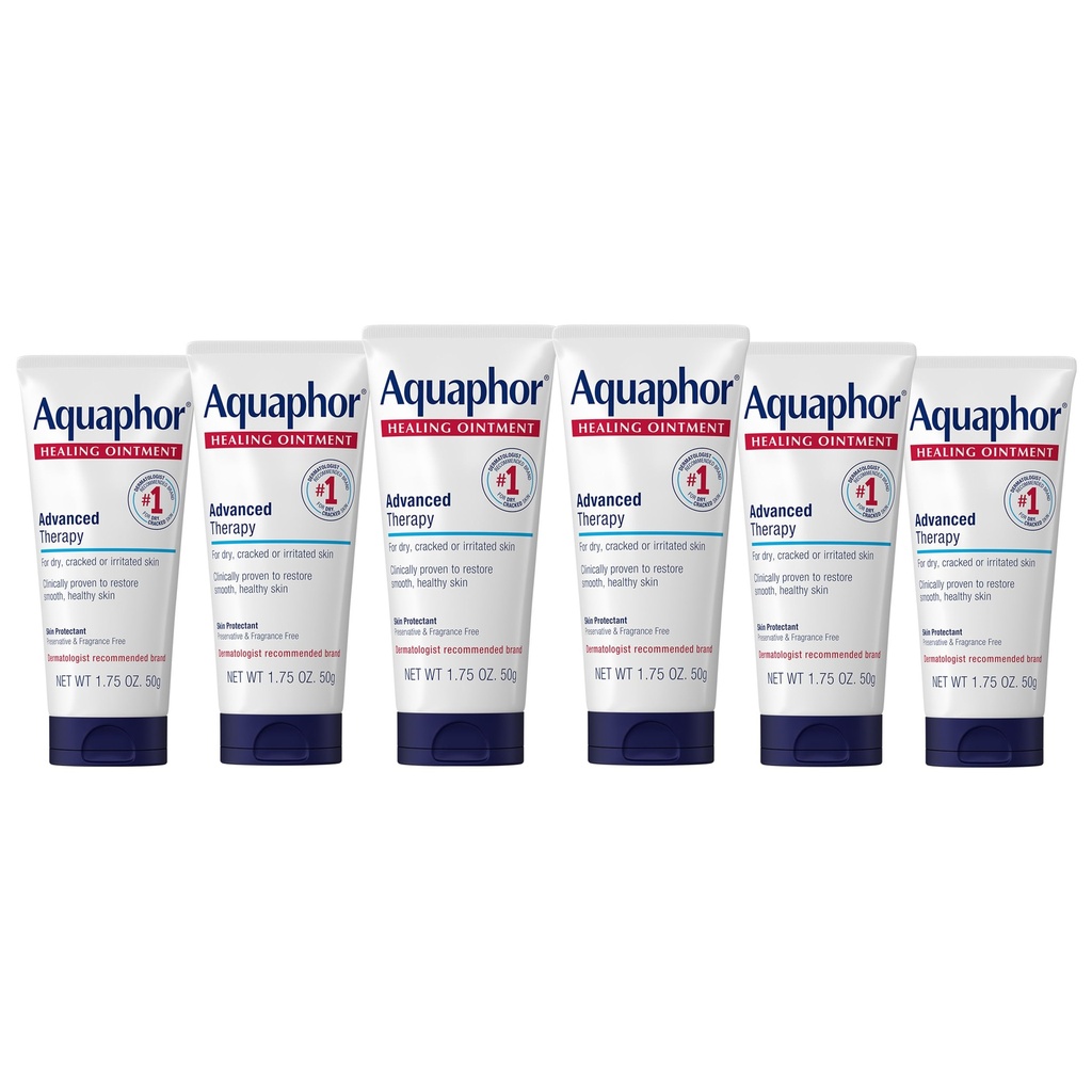 Onguent de guérison Aquaphor, onguent de guérison de thérapie avancée pour la peau sèche, protecteur de peau pour la peau tranchée sèche - 1,75 oz. Tube (paquet de 6)