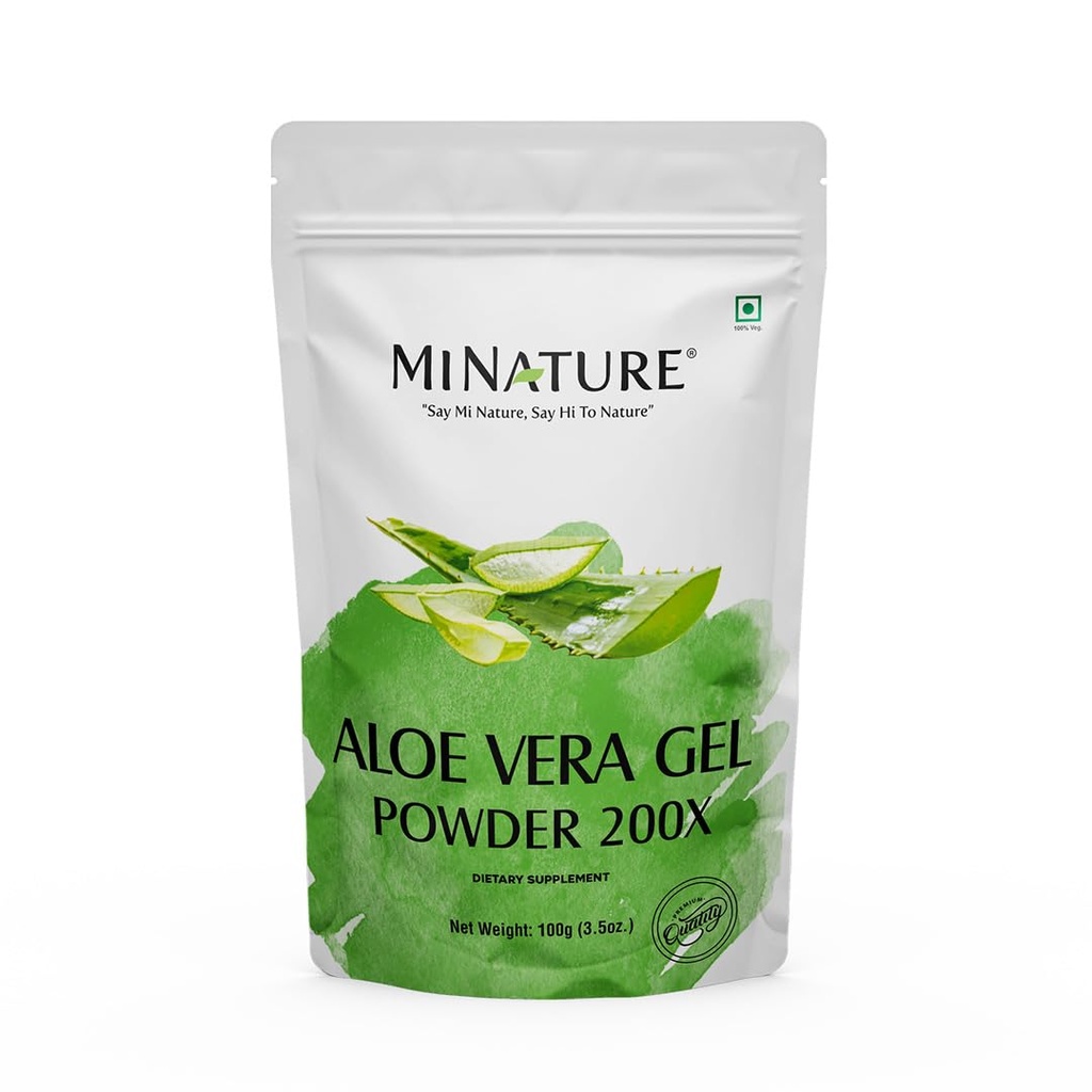 Aloe Vera Gel Powder 200x by mi Nature.Aloe Barbadensis naturel et pur.Aloe 100g (3.5oz)