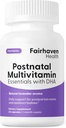 Fairhaven Health Postnatal Multivitamin Essentials | Vegan Daily Multivitamin für Postpartum Frauen | Stillen Mutter und Baby Entwicklung Unterstützung | Gluten, Dairy, Soy Free | Non-GMO | 60 Kapseln