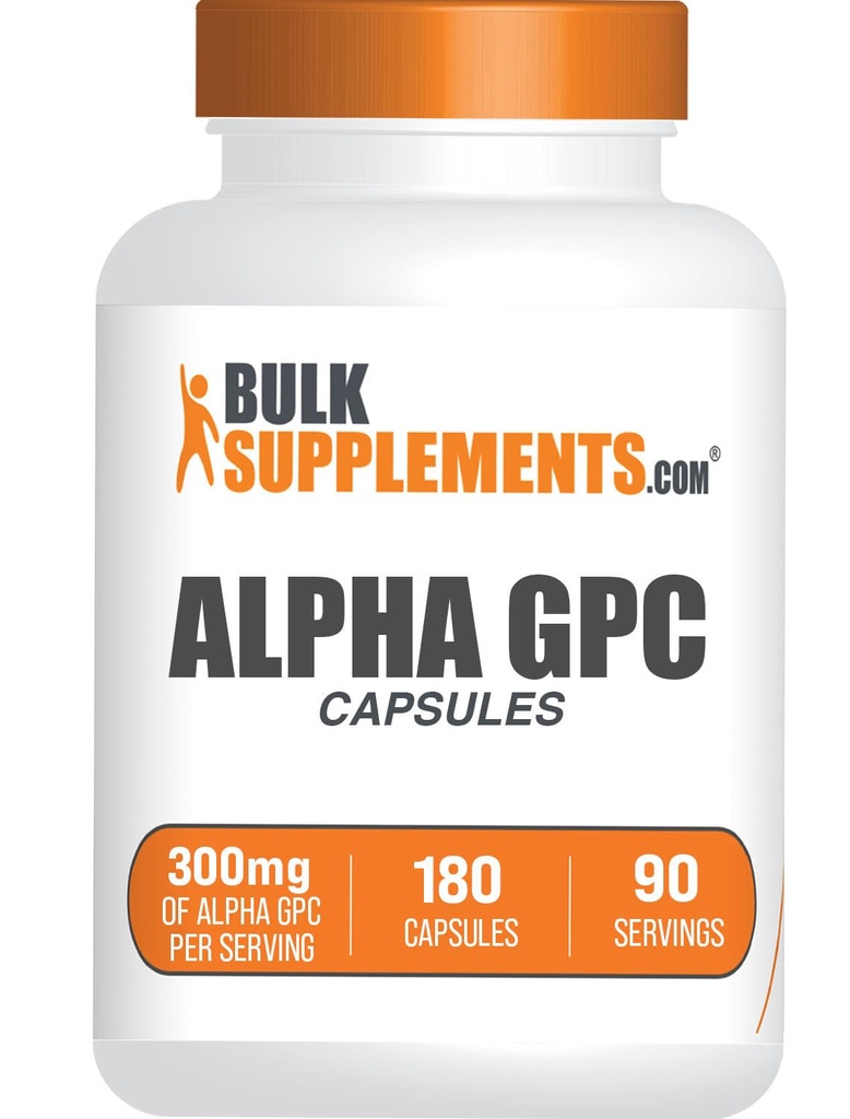 BulkSupplements.com Alpha GPC Kapseln - Acetylcholin Ergänzungen, Alpha GPC 300mg - Choline Ergänzungen, Glutenfrei, 2 Kapseln pro Servierung, 180 Kapseln (Pack von 1)