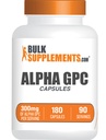 BulkSupplements.com Alpha GPC Kapseln - Acetylcholin Ergänzungen, Alpha GPC 300mg - Choline Ergänzungen, Glutenfrei, 2 Kapseln pro Servierung, 180 Kapseln (Pack von 1)