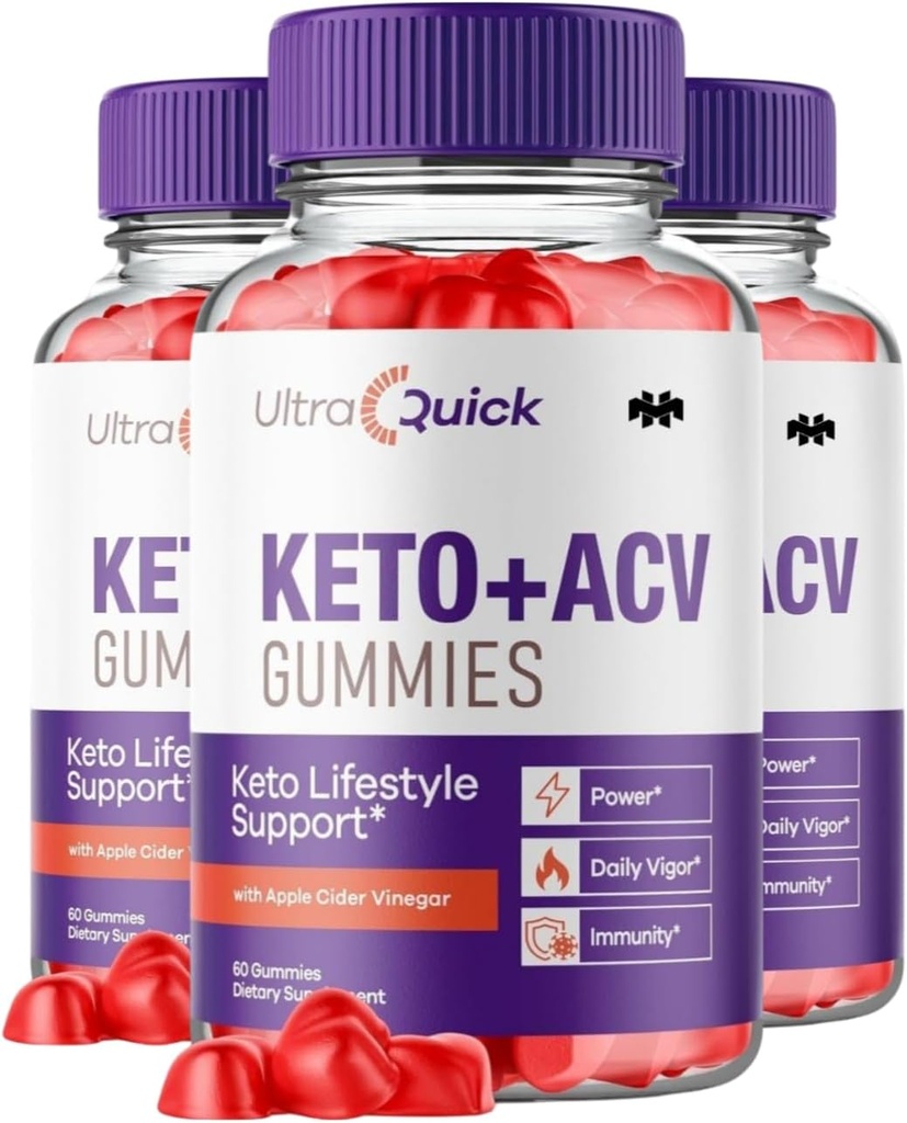 Mega Hits Ultra Quick Keto ACV Gummis, UltraQuick Keto ACV Gummis, Ultra Keto, 180 Gummis, 3 Pack