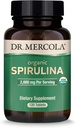 Dr Mercola Spiruline biologique - 2 000 mg - USDA Organic - Soutient la désintoxication normale et la santé immunitaire - Superaliments entiers - Non-OGM, sans gluten et sans soja - 120 comprimés