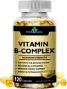 Max Strength Vitamin B-Komplex + CoQ10 + Vitamin C – Hohe Potenz Natürliche Ergänzung für Energie und Stoffwechsel – 120 Softgel, 60 Tage Versorgung