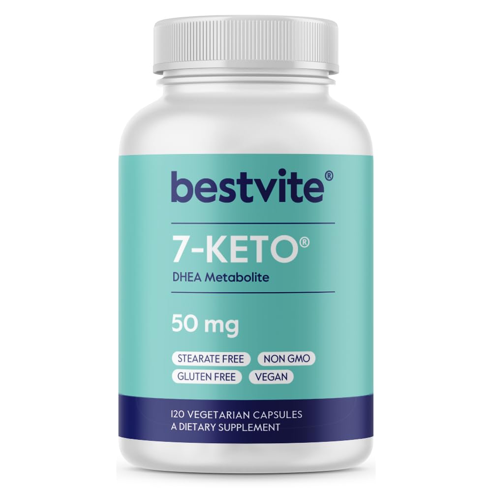 BESTVITE 7-Keto 50 mg DHEA (120 vegetarische Kapseln) - No Stearates