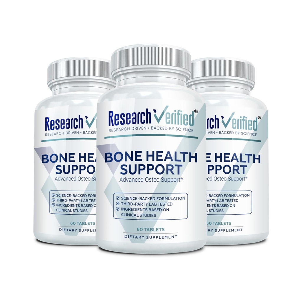 Forschung Verified Bone Health Support - Rebuild Bone Maß - Triple Calcium Complex, Vitamin D3, Vitamin K2, Soy Isoflavones, BioPerine - 180 Tabletten - 3 Monate Versorgung