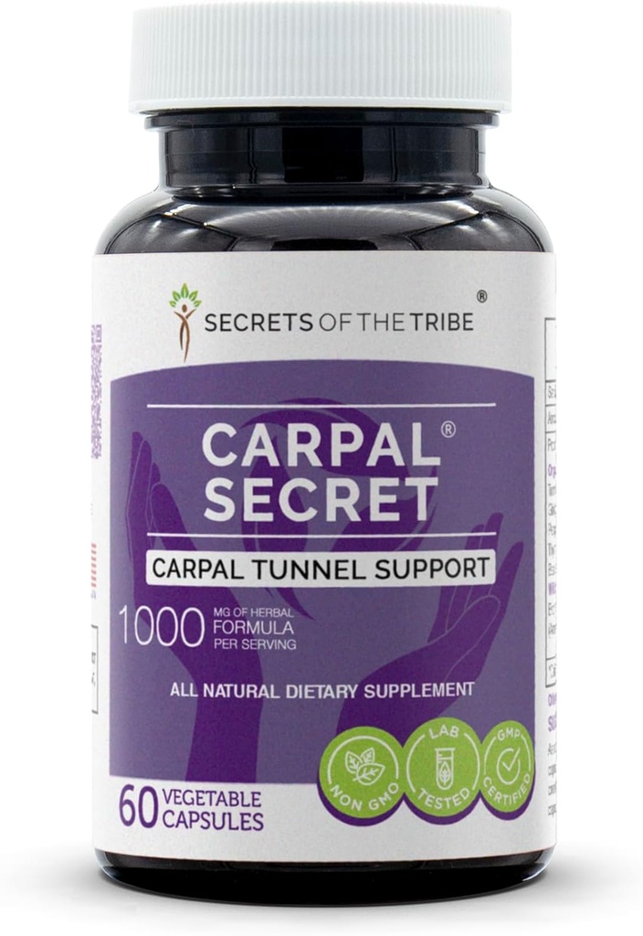 Secrets of the Tribe - Carpal Secret, Carpal Tunnel Support, Herbal Supplement Blend (60 Kapseln)