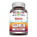 Erstaunliche Formeln Niacin Ergänzung | 500 Mg Pro Servieren | 180 Kapseln | Non-GMO | Gluten-Free | Made in USA