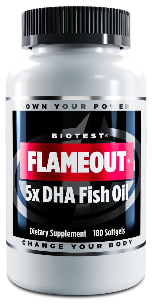 Biotest Flameout 5X DHA Huile de poisson, 60 portions - 4200mg Oméga-3-180 Softgels