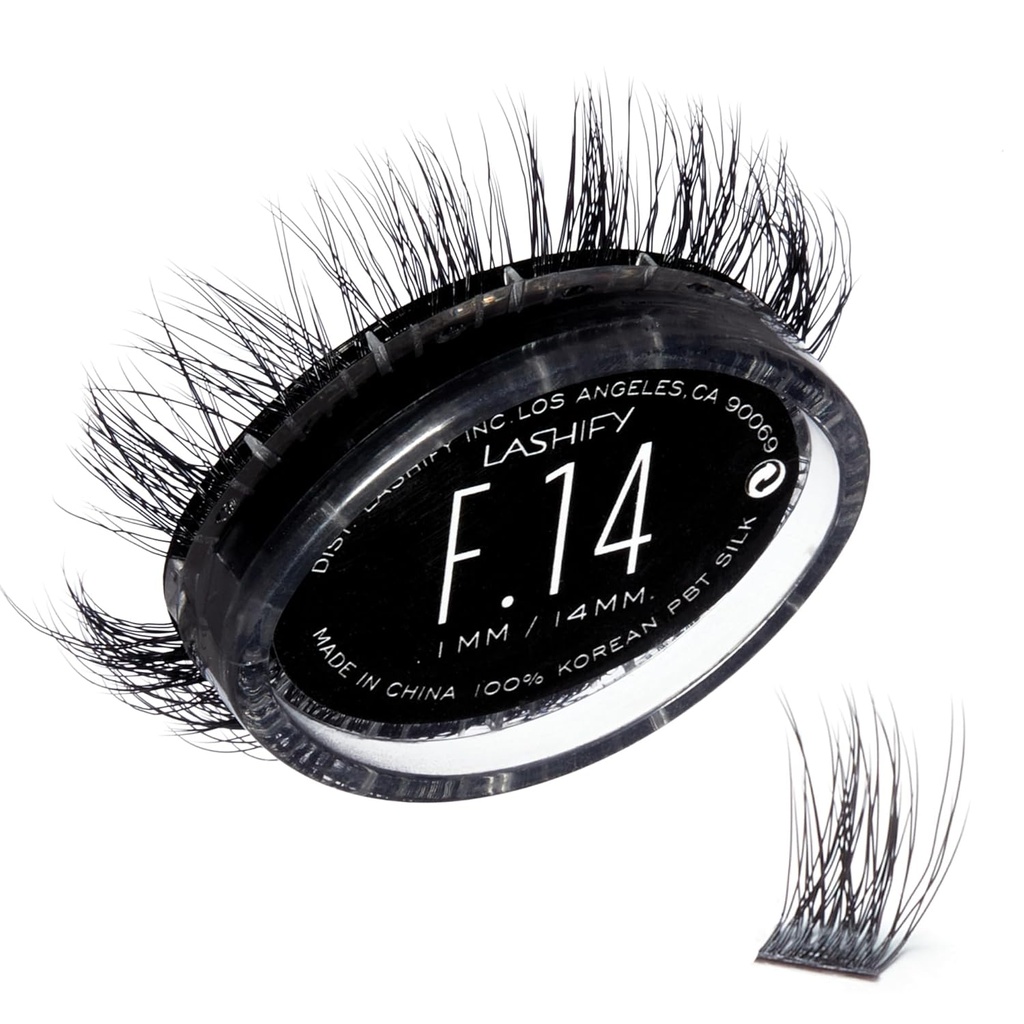 Lashify Fluffy 14mm Gossamer Wimpern Extensions Refill, Schwarz, Einfache DIY Falsche Lashes hinzufügen Vollständigkeit und Dimension