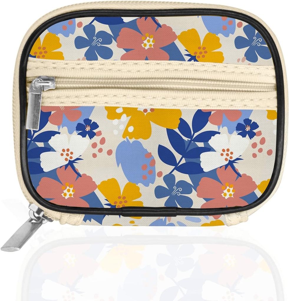 Serfeymi Wochenreise Pille Organizer Pille Case für Geldbeutel mit abnehmbaren 7 Tage Pille Box, Modische Reise Medizin Organizer Pille Behälter für Medizin, Vitamin, Supplement - Bloom 02