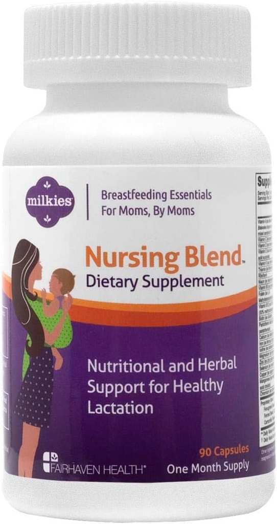 Milkies Nursing Blend, Postnatal Vitamin With Fenugreek to Increase Breast Milk Supply, Lactation Supplement to Boost and Support Mothers' Breastfeeding, Liquid Production Enhancer (1 Month Supply)