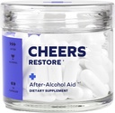 Cheers Restore | Ergänzung mit DHM + L-Cystein | Fühlen Sie sich besser nach dem Trinken und unterstützen Sie Ihre Leber | 6 Doses | Dihydromyricetin, Cystein, Milchdistel, Krickly Pear, B-Vitamins, Ginger