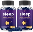 NutraChamps Sleep Gummies pour Adultes et Enfants, Mélatonine Gummies avec Camomille, Valerian & L Theanine, Vegan Childrens Melatonin 3mg, 1,5 mg, ou 6mg (paquet de 2, 120 Gummy)