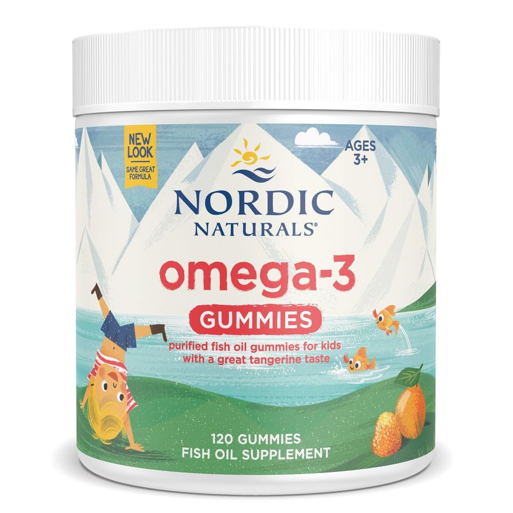 Nordic Naturals Nordic Omega-3 Gummies, Tangerine - 120 Gummies - 82 mg Gesamt Omega-3s mit EPA & DHA - Nicht-GVO - 60 Portionen