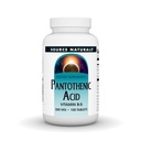 Source Naturals Acide pantothénique 500 mg Vitamine B-5 Supplément alimentaire - 100 comprimés