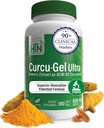 Gesundheit Thru Nutrition Curcu-Gel 650mg BCM-95® CurcuGreen Turmeric Curcumin | Hohe Absorption | Gesunde Entzündung Antwort | Klinisch untersucht | 3rd Party Getestet | Non-GMO (Pack von 180)