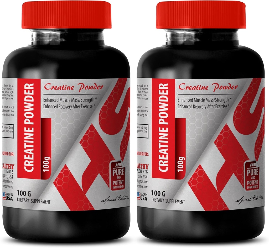 Poudre de récupération musculaire - CREATINE Poudre 100G - Créatine pour les constructeurs de corps - 2 bouteilles (poudre)