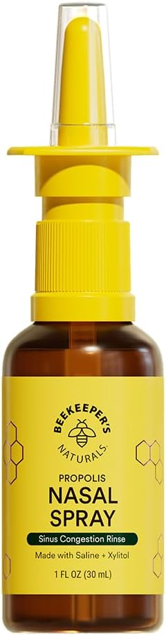 Spray nasal pour adultes avec propolis, Xylitol et saline, éclaircit la congestion nasale, hydrate le canal du Sinus et décongestionne les cavités du Sinus, 1 fl oz