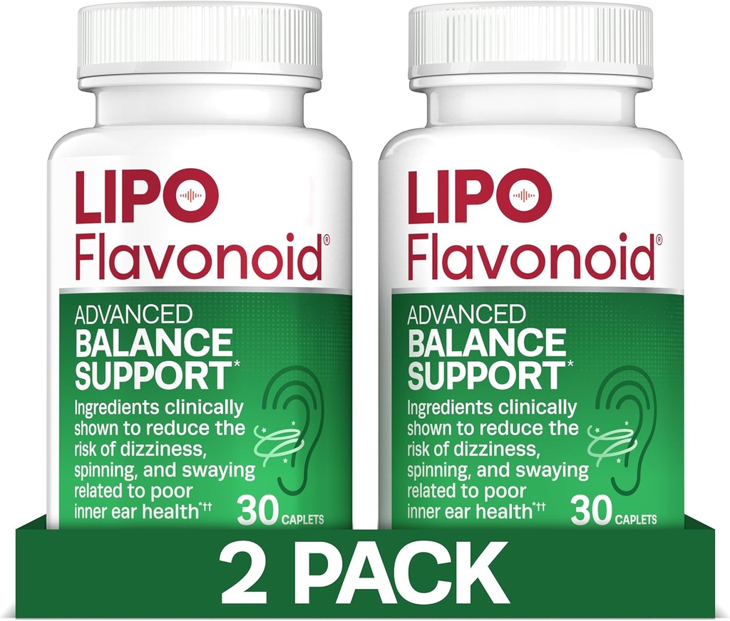 Lipo-Flavonoid Balance Unterstützung für Vertigo & Dizziness Relief - Klinisch getestete Formel mit Ginkgo Biloba & Vitamin D & B Complex - Innere Ohr Gesundheit & Balance Unterstützung - 30-Count - 2-Pack