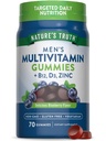 Nature's Truth Multivitamin for Men Gummies | 70 Count | Blueberry Flavor | with B12, D3 & Zinc | Vegetarian, Non-GMO and Gluten Free Supplement