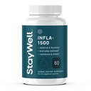 Infla-1500 Supplément de soulagement tout naturel Mélange d'extraits de curcuma, de saule blanche, d'Ashwagandha, de Ginger, de Boswellia, de Bromelain, d'Oméga-3 et de Magnésium-60ct