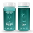 Iwi Omega-3 Minis & DHA Omega-3 Bundle, 30 portions, les algues végétales Omega 3, l'huile de Krill et de poisson alternative, sans arrière-goût de poisson