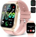 Smart Watch für Männer Frauen (Answer/Make Calls), 1.85" HD Smartwatch, Fitness-Uhr mit 112 Sportarten, Herzfrequenz Schlaf-Monitor/Schrittzähler, IP68 Wasserdichte Fitness Tracker für Android, Deep Pink