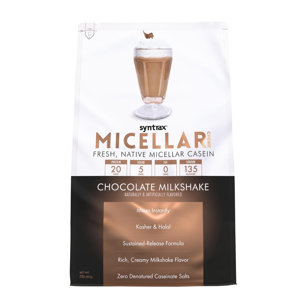 Syntrax Nutrition Micellar Creme, frisch, Native Micellar Casein, Chocolate Milkshake, 2 lb
