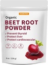 Hudetex Beetroot Powder Organic, 8oz, Freeze Dried unterstützt Leberfunktion und Körperenergie, Halten Sie Jugend, Rich in Vitamin B12, Eisen, Folsäure - Non-GMO, Vegan