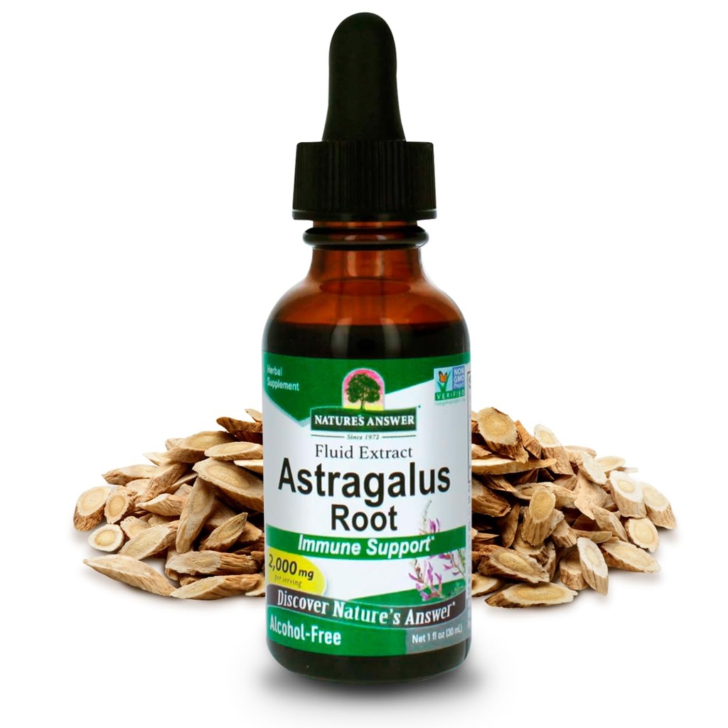 Natur Antwort Astragalus Wurzel Alkohol Kostenlose Kräuterergänzung 1 Unze ( 2 Packung) | Immununterstützung | fördert Herz-Kreislauf-Gesundheit | Natürliche Stress-Reliever