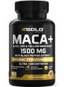 X Gold Health Organic Maca Root Powder Capsules de 1500mg avec noir
