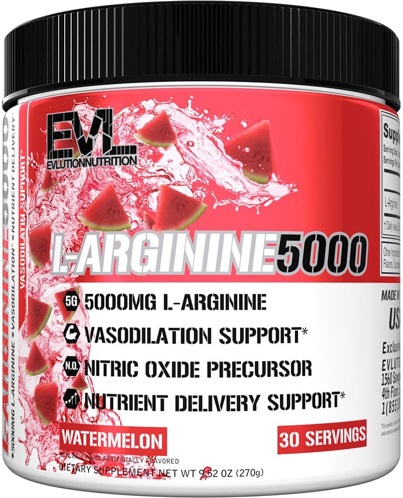 Evlution Nutrition Nitric Oxide Booster L-Arginin Ergänzung - Hohe Potenz Nitric Oxid Ergänzung mit 5000 mg L Arginin für Enhanced Pumps Energie Muskelwachstum und Vascularity NO Booster
