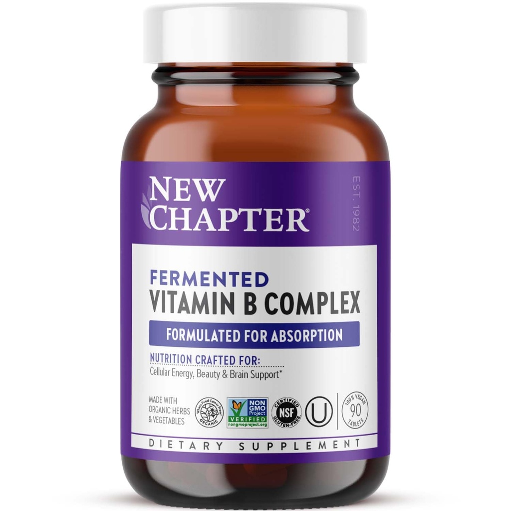 Neu Kapitel Vitamin B Komplex, gefruchtet Vitamin B Complex, USDA Organic, ONE Täglich für Cellular Energy + Gehirn + Schönheit, 100% Vegan, Glutenfrei - 90 Count