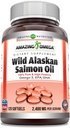 Erstaunlich Omega Wild Alaskan Lachsöl (Omega-3, EPA/DHA) Ergänzung | 2400 Mg pro Servieren | 120 Softgels | Non-GMO | Gluten-Free | Made in USA