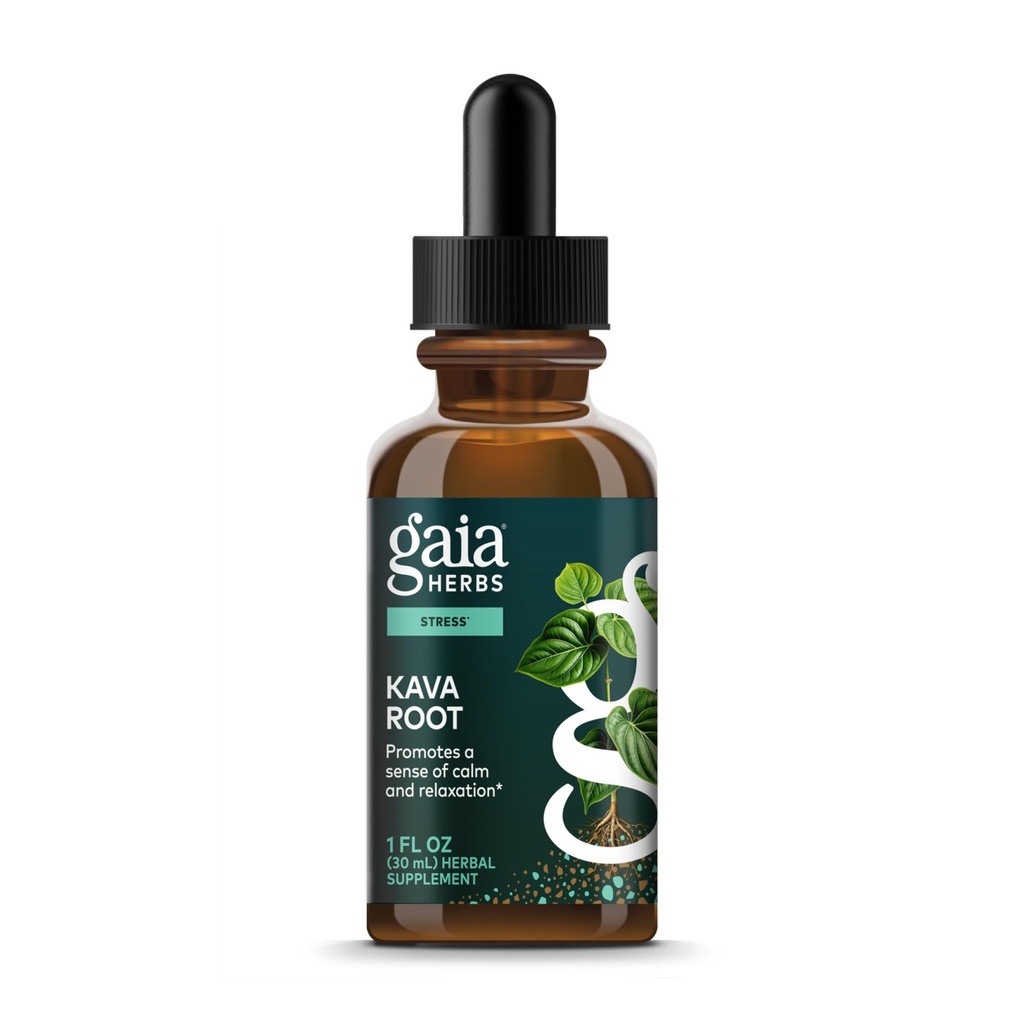 Gaia Herbs Kava Root Extra Strength - Hilft, einen Sinn für Natürliche Beruhigung, Entspannung,* und Emotional Wellness Während der Stresszeiten - Hergestellt mit edlen Kava Cultivars - 1 Fl Oz (20-Day Supply)
