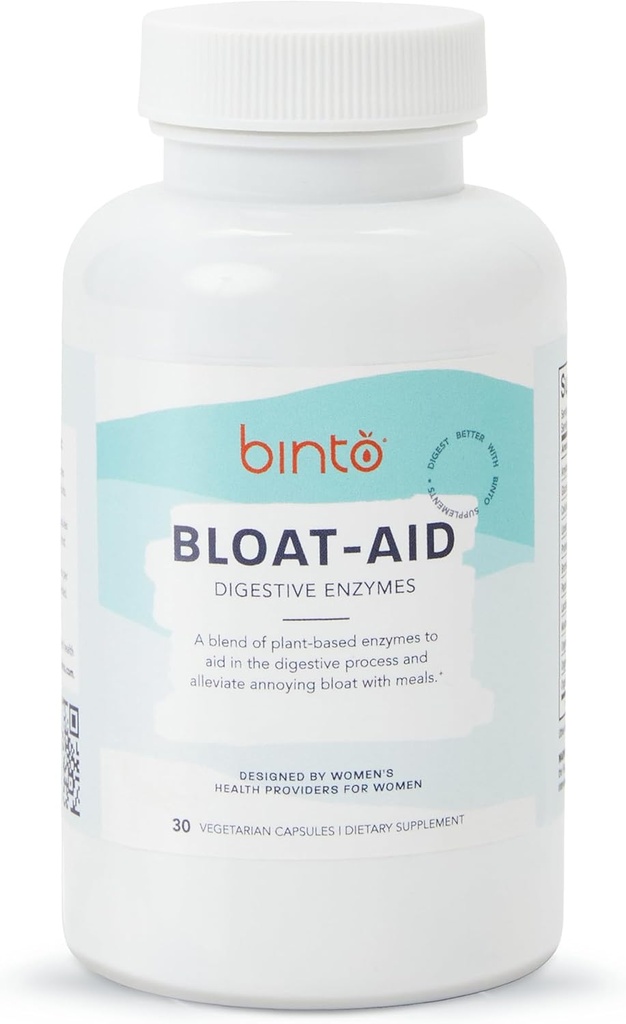 Binto Bloat-aid - Verdauungsenzyme - Pflanzenbasierte Verdauungsenzym-Ergänzungen zur Unterstützung der Gesundheit Verdauung und Schneiden auf Bloat - Konservierungsfrei, Glutenfrei, Non-GMO