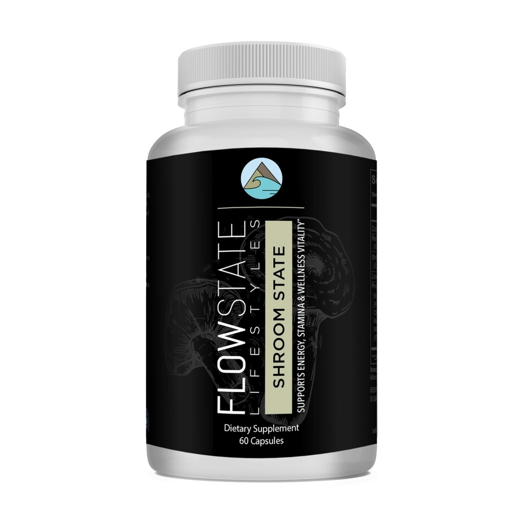 Flow State Lifestyles Mushroom 10X(Shroom State) - Nootropic - Verbessert Gehirn Fokus und Energieunterstützung - Lions Mane, Shiitake, Reishi, Cordyceps, Turkey Tail, Chaga