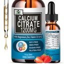 Calcium-Zitrat-Ergänzung,1200mg Calcium mit Vitamin D3 Tropfen für Knochen,Teeth, Colon, Herz-Kreislauf-Gesundheit, hohe Absorption flüssiges Calcium-Magnesium-Zitrat 400mg Plus Zink-Vitamin K2,Vegan,30 Servierungen