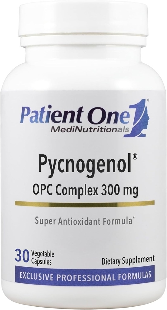 Patient One Pycnogenol OPC Complex 300mg | Beilage zur Unterstützung der vaskulären Gesundheit und der gesunden Alterung* | Französisch Maritime Pine Bark und mehr | 30 Kapseln
