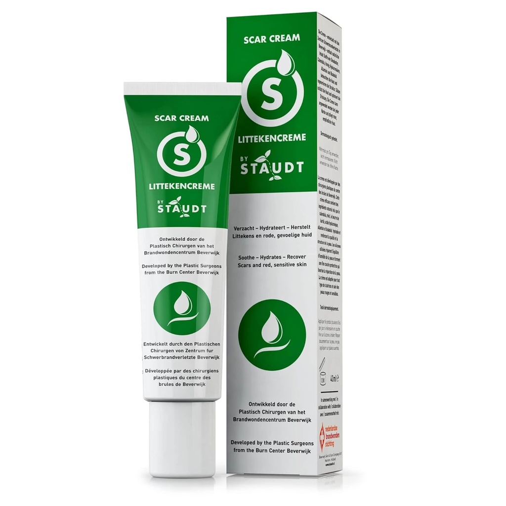 STAUDT Premium Scar Cream - Fortgeschrittene Formel mit Vitamin E, Honig, Hyaluronsäure & Silikon - intensive Heilung von alten & neuen Narben, Chirurgisch, Rashes, Akne, Burns, C-Section, Stretchmarks, Eczema