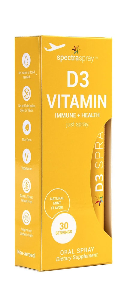 Spectraspray Vitamin D3 Spray Vitamine - natürliches und effektives Mundspray 5000IU Vitamin D3, 30 Tage Versorgung