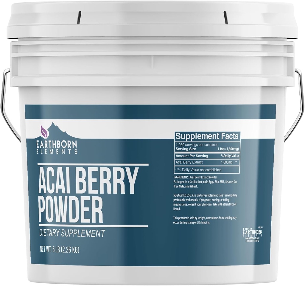 Erdnüsse Acai Berry Pulver, Glutenfrei, wiederverschließbar BPA-freier Eimer