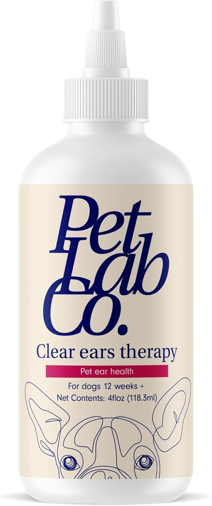 PetLab Co. - Nettoyeur d'oreilles claires pour chiens - Soutien des oreilles de levure, de démangeaison et des canaux d'oreilles sains - Lavage d'oreilles sans alcool pour chiens - Solution optimisée de nettoyage d'oreilles pour chiens - Emballage May Vary