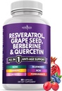 NEU AGE Resveratrol, Berberine, Grape Seed Extract, Quercetin - Polyphenol Supplement für Frauen und Männer mit Noni Extract, N-Acetyl Cystein, Acai Extract - 60 Kapseln