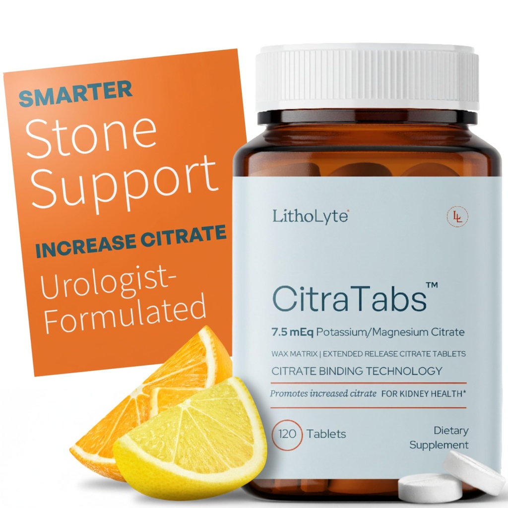 CitraTabs® 7.5 mEq | Extended-Release Citrate Tabletten | Nierengesundheitsschutz | Wissenschaftsgestützte Unterstützung jenseits von Sauberkeit, Detox, oder Steinlöser Ergänzungen | 120 Tabletten
