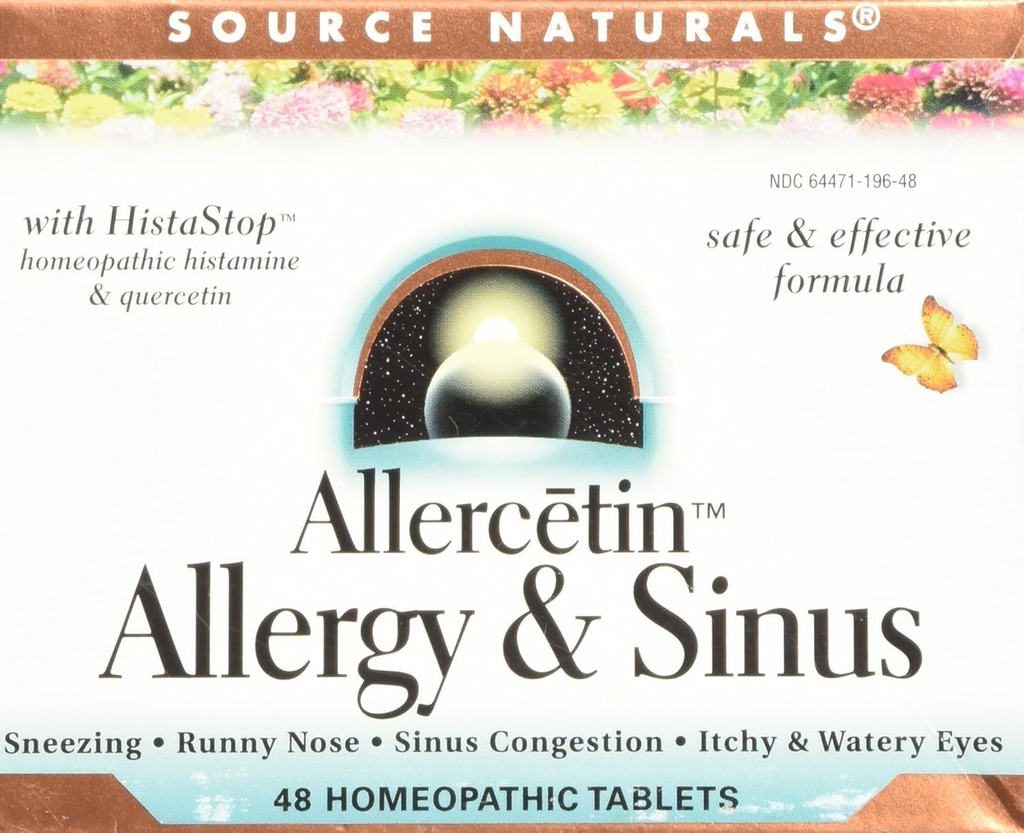 Quelle Naturals Allercetin Allergy & Sinus, Homöopathische Tabletten, 48 Tabletten