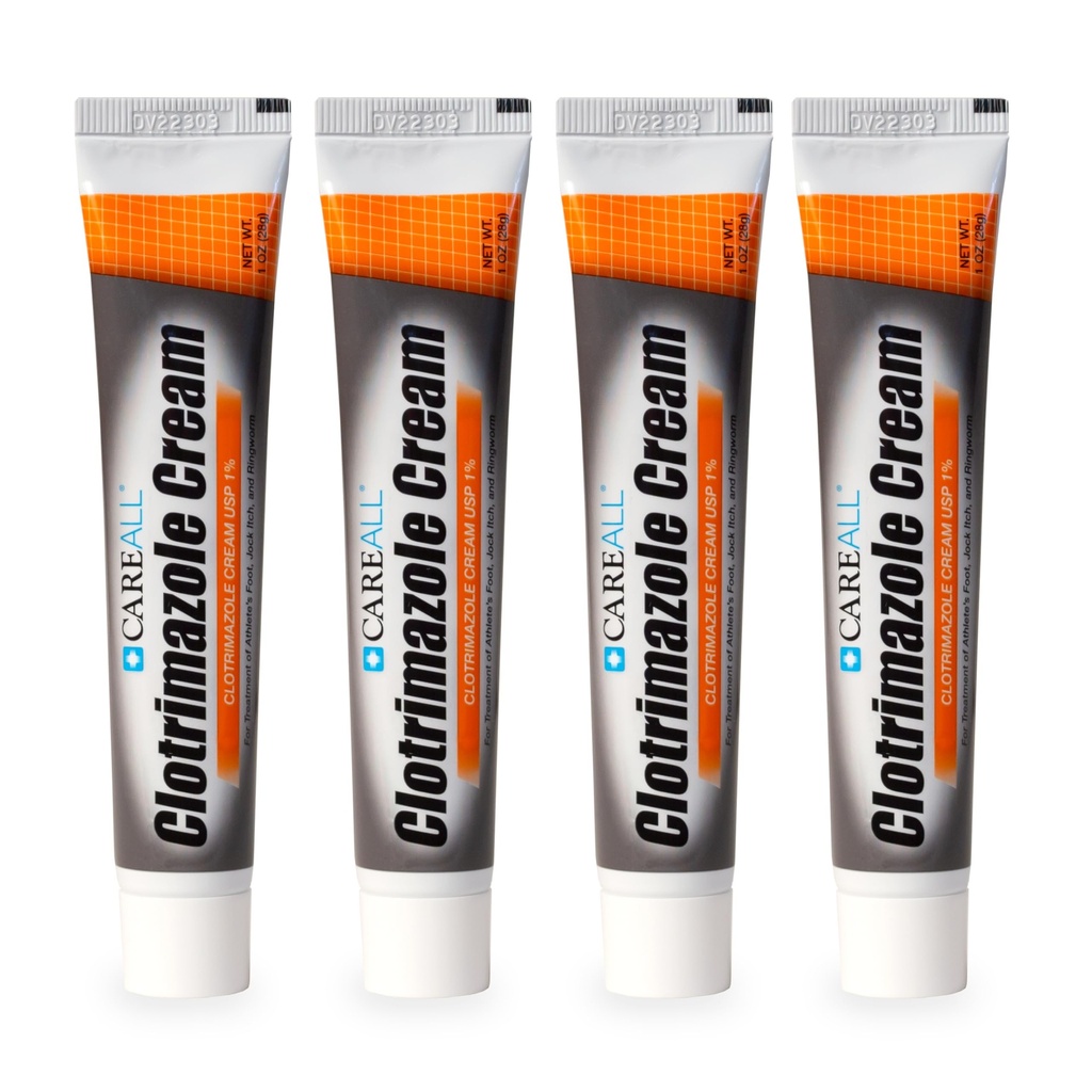 CareAll Clotrimazol Antifungal Cream 1% USP 1.0 oz. (4 Pack), Cures Most Athlete Fuß, Jock Itch und Ringworm, vergleichen Sie mit der führenden Marke.