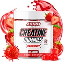 Creatine Gummies für Männer und Frauen - 5g pro Servieren, Stärke erhöhen, Muskelgewebe gewinnen, Erholung, Ausdauer - Vegan, Glutenfrei, Low Sugar Creatine Monohydrate Gummis - Erdbeere (100 Zähler)